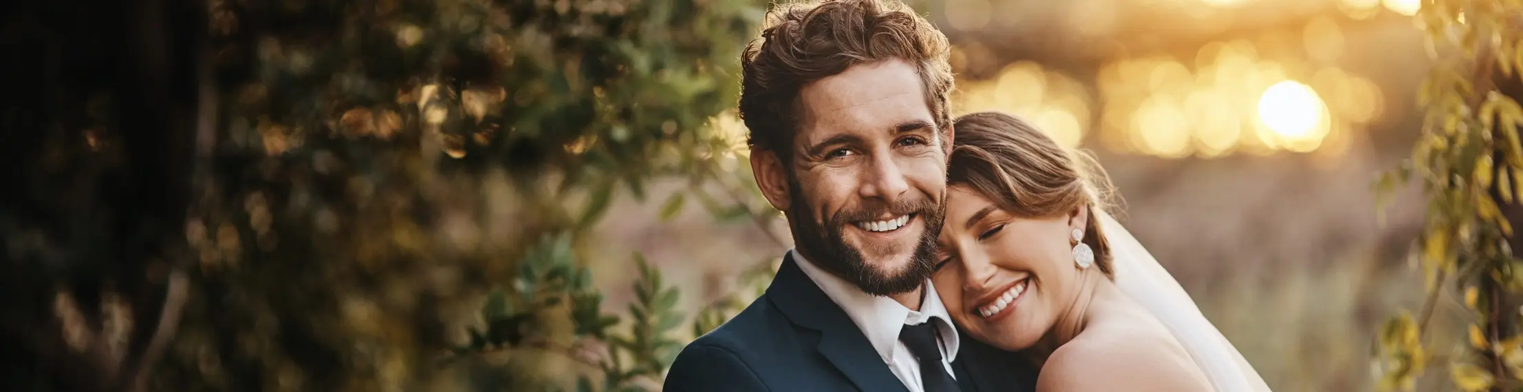 Shot of a happy young couple standing together on their wedding day