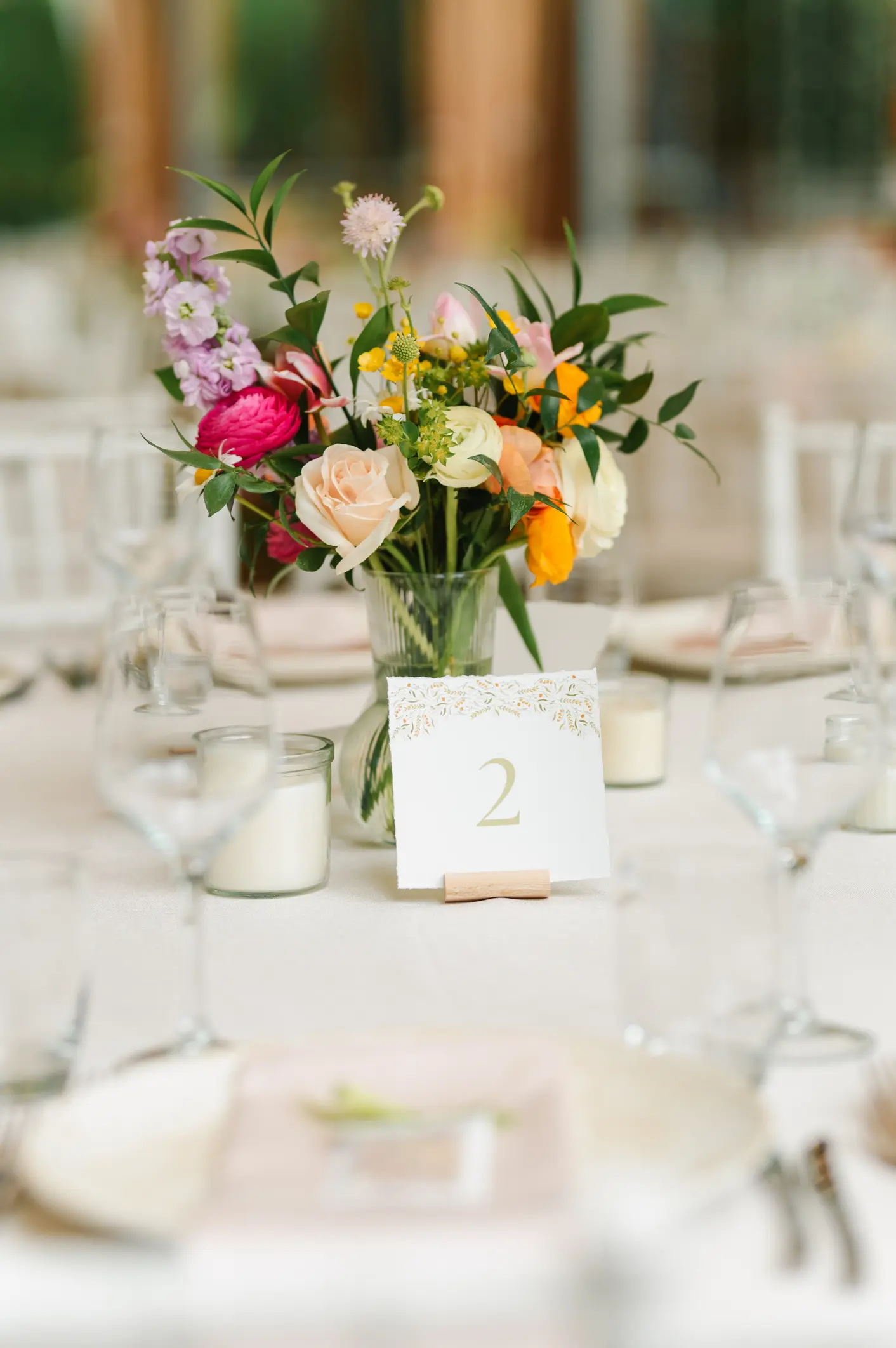 Table setting for an event party or wedding reception